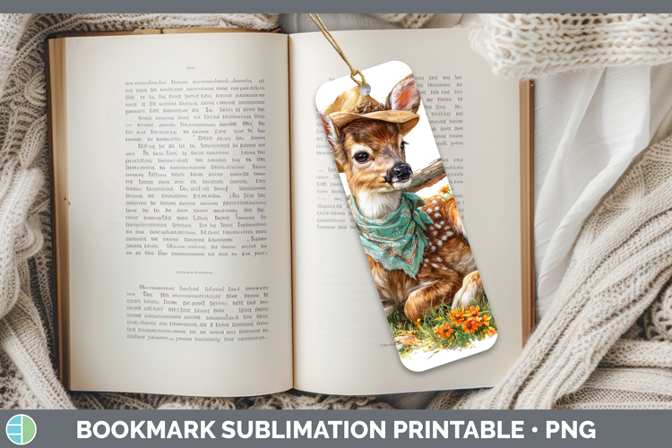 Animals Summer Bandana Deer Bookmark Sublimation Printable D