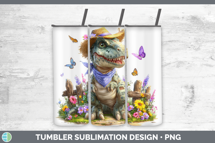 Animals Summer Bandana Dinosaur Tumbler Sublimation 20 oz Sk