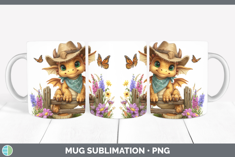 Animals Summer Bandana Dragon Mug Wrap Sublimation Coffee Cu