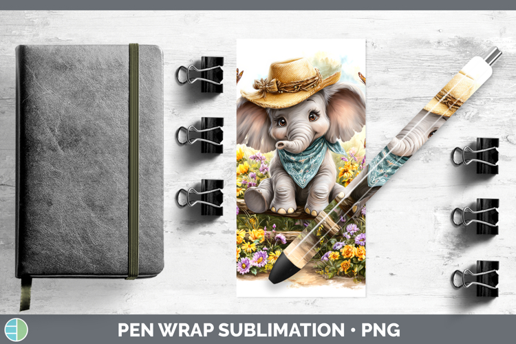 Animals Summer Bandana Elephant Pen Wrap Sublimation Pen Des