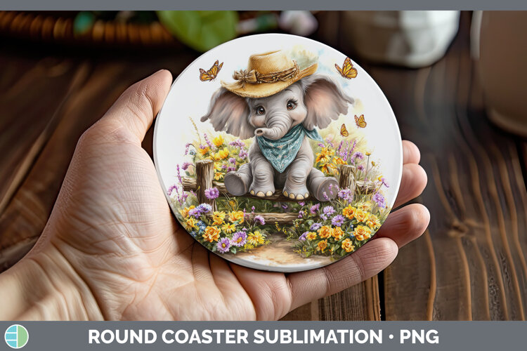 GorgeousAnimals Summer Bandana Round Coaster design.