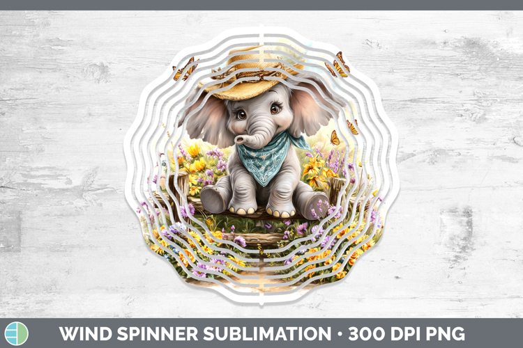 Animals Summer Bandana Elephant Wind Spinner Sublimation Spi
