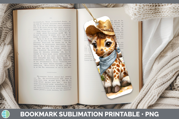 Animals Summer Bandana Giraffe Bookmark Sublimation Printabl