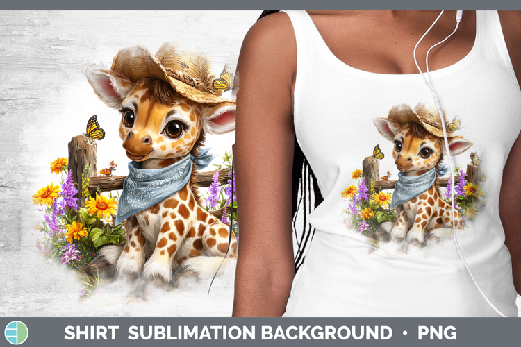 Animals Summer Bandana Giraffe Shirt Sublimation Background
