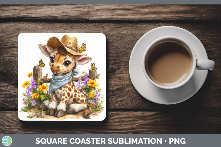 Animals Summer Bandana Giraffe Square Coaster Sublimation Co