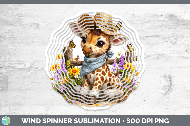 Animals Summer Bandana Giraffe Wind Spinner Sublimation Spin