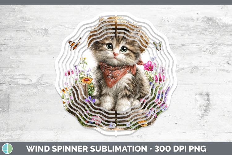 Animals Summer Bandana Kitten Wind Spinner Sublimation Spinn