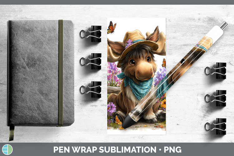 Animals Summer Bandana Moose Pen Wrap Sublimation Pen Design