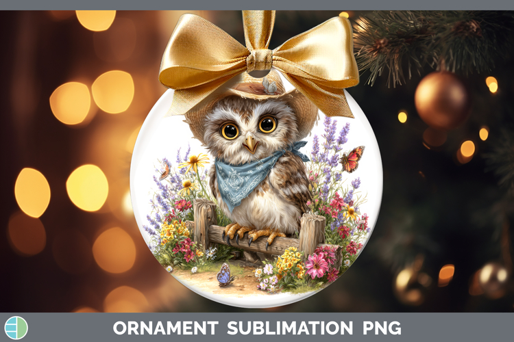Animals Summer Bandana Owl Ornament Sublimation Bauble Desig