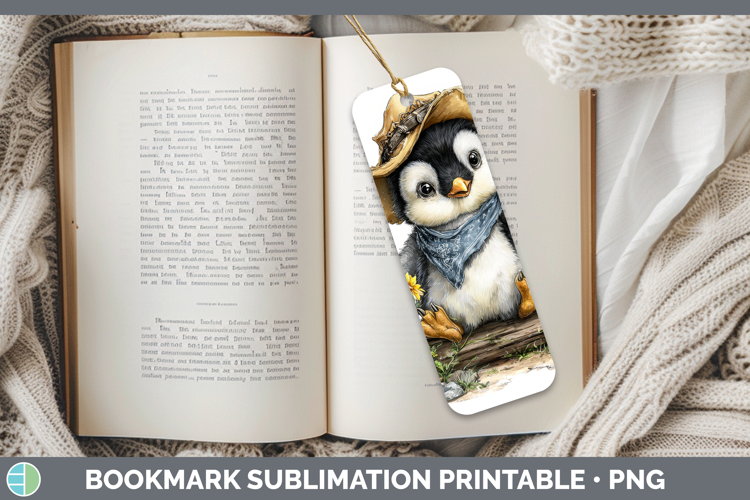 Animals Summer Bandana Penguin Bookmark Sublimation Printabl