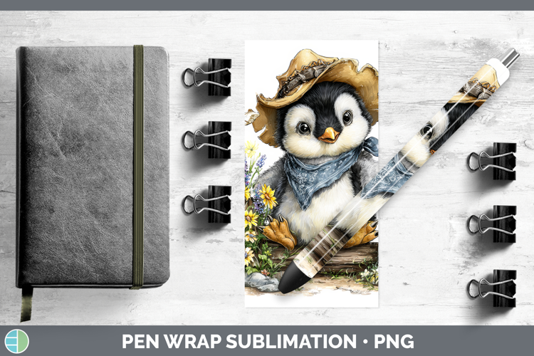 Animals Summer Bandana Penguin Pen Wrap Sublimation Pen Desi