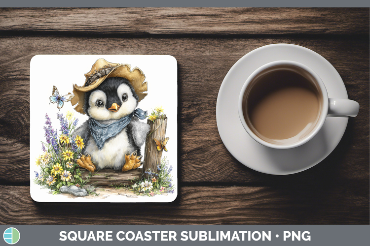 Animals Summer Bandana Penguin Square Coaster Sublimation Co