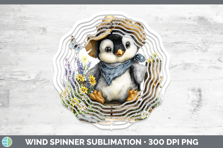 Animals Summer Bandana Penguin Wind Spinner Sublimation Spin
