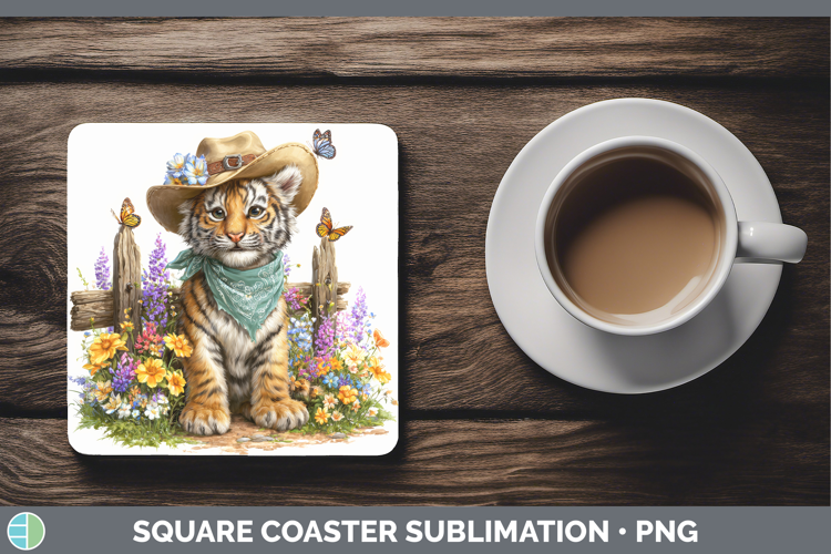 Animals Summer Bandana Tiger Square Coaster Sublimation Coas