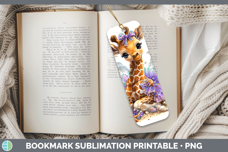 Animals Summer Beach Giraffe Bookmark Sublimation Printable