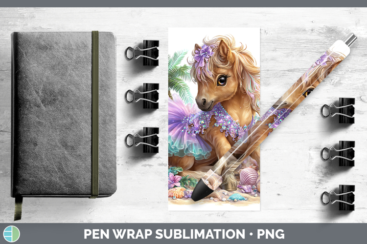 Animals Summer Beach Horse Pen Wrap Sublimation Pen Designs