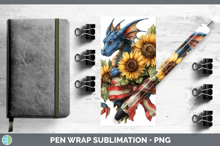 Animals Sunflower Patriotic Dragon Pen Wrap Sublimation Pen