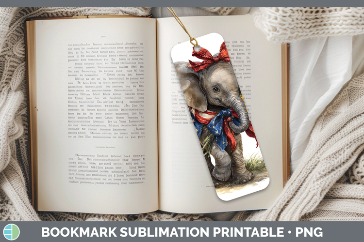 Animals Sunflower Patriotic Elephant Bookmark Sublimation Pr