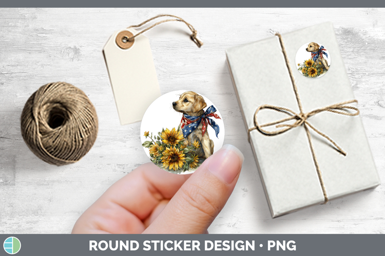 GorgeousAnimals Sunflower Patriotic Stickers design.