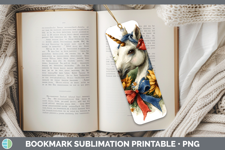 Animals Sunflower Patriotic Unicorn Bookmark Sublimation Pri