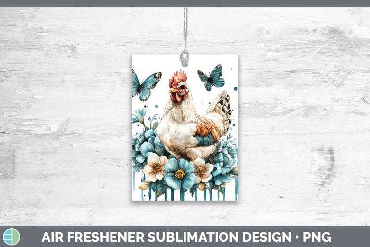Chicken Air Freshener Animals Teal Drips Sublimation Car Fre