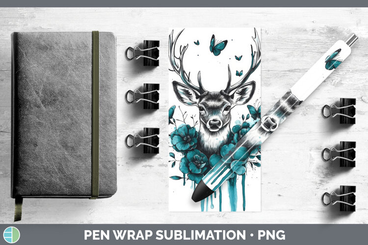 GorgeousAnimals Teal Drips Pen Wrap design.