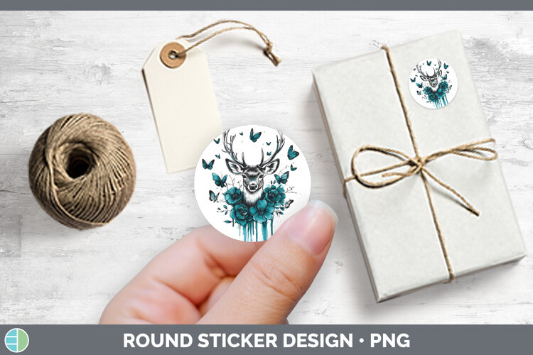 GorgeousAnimals Teal Drips Stickers design.