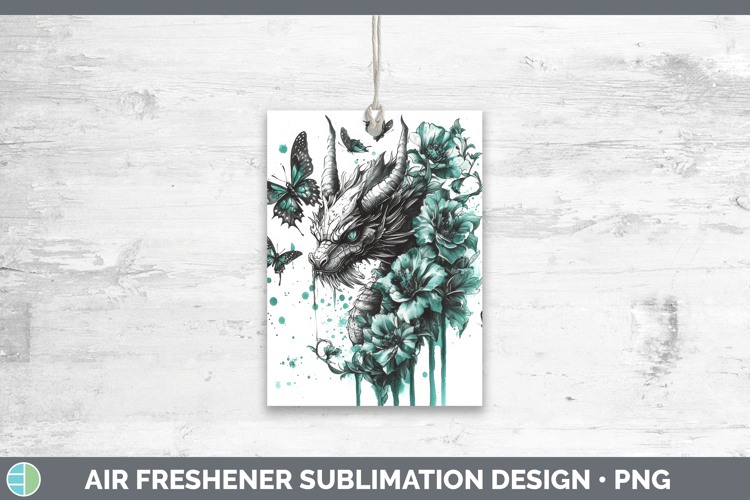 Dragon Air Freshener Animals Teal Drips Sublimation Car Fres