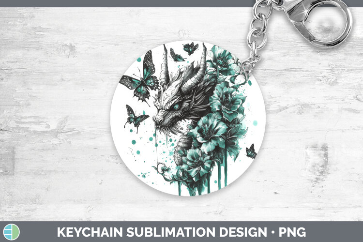 GorgeousAnimals Teal Drips Keychain design.