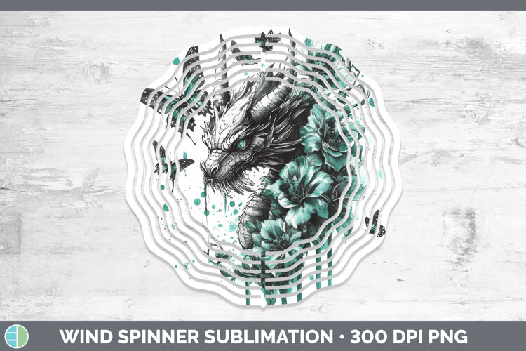 GorgeousAnimals Teal Drips Wind Spinner design.