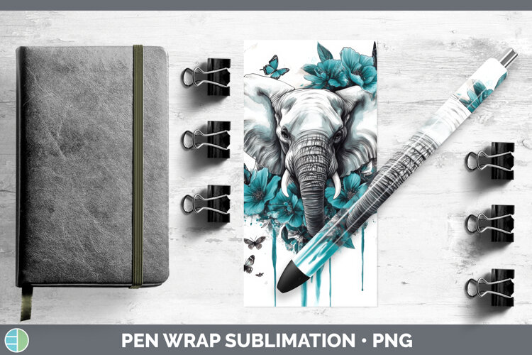 GorgeousAnimals Teal Drips Pen Wrap design.