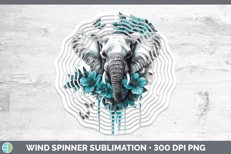 GorgeousAnimals Teal Drips Wind Spinner design.