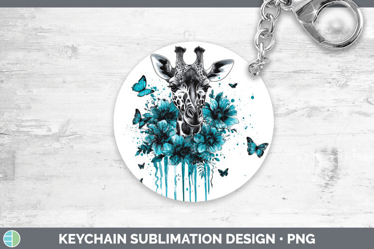 GorgeousAnimals Teal Drips Keychain design.