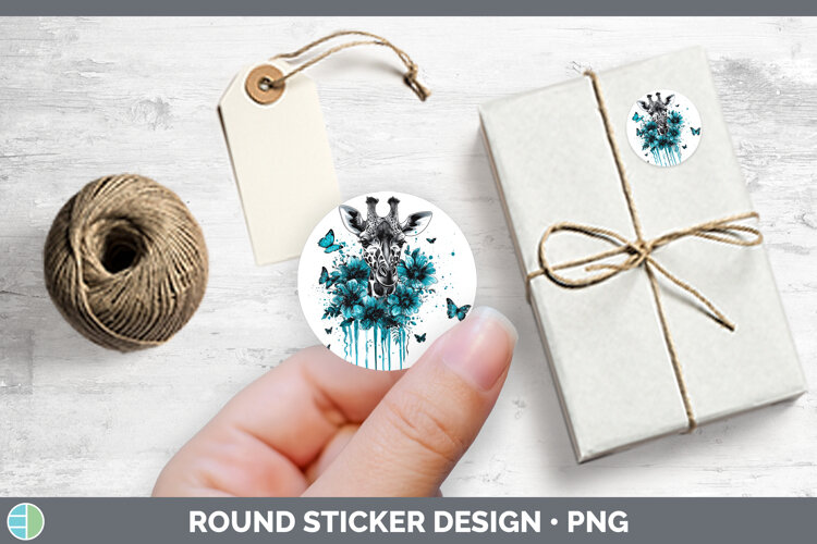 GorgeousAnimals Teal Drips Stickers design.