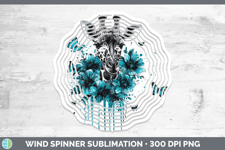 GorgeousAnimals Teal Drips Wind Spinner design.