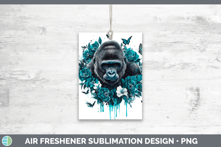 Gorilla Air Freshener Animals Teal Drips Sublimation Car Fre