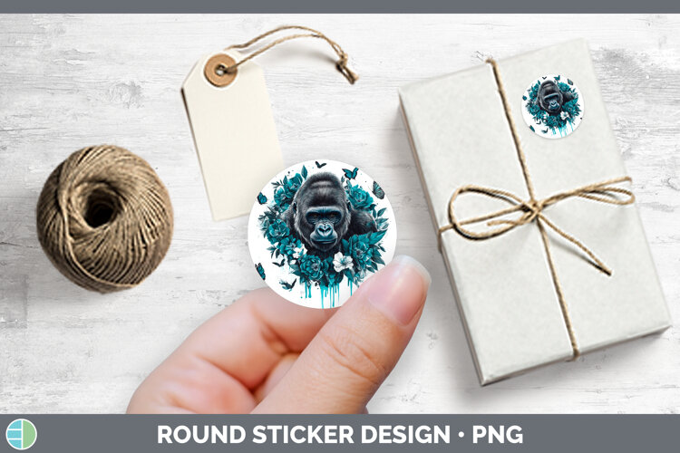 GorgeousAnimals Teal Drips Stickers design.