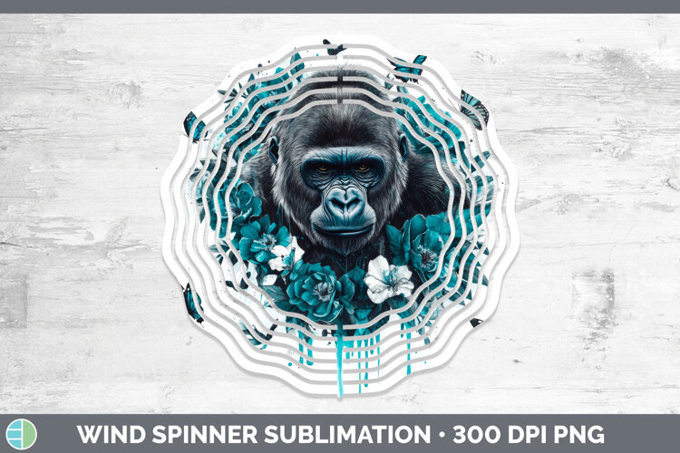 GorgeousAnimals Teal Drips Wind Spinner design.