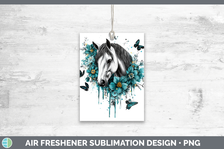 Horse Air Freshener Animals Teal Drips Sublimation Car Fresh