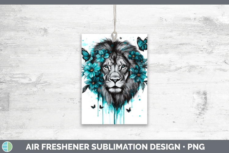 Lion Air Freshener Animals Teal Drips Sublimation Car Freshe