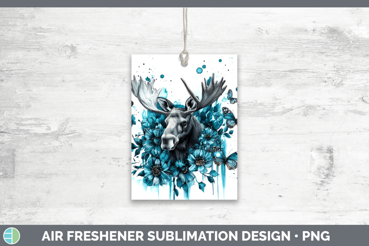 Moose Air Freshener Animals Teal Drips Sublimation Car Fresh