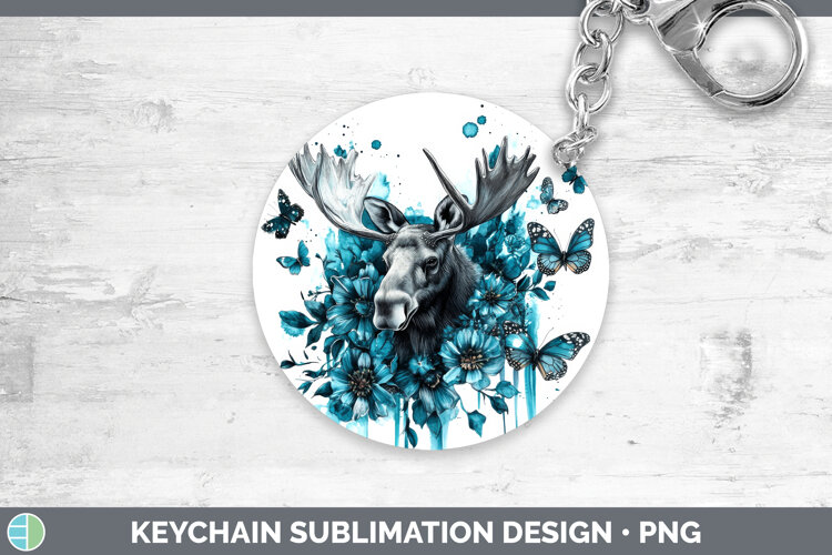 GorgeousAnimals Teal Drips Keychain design.