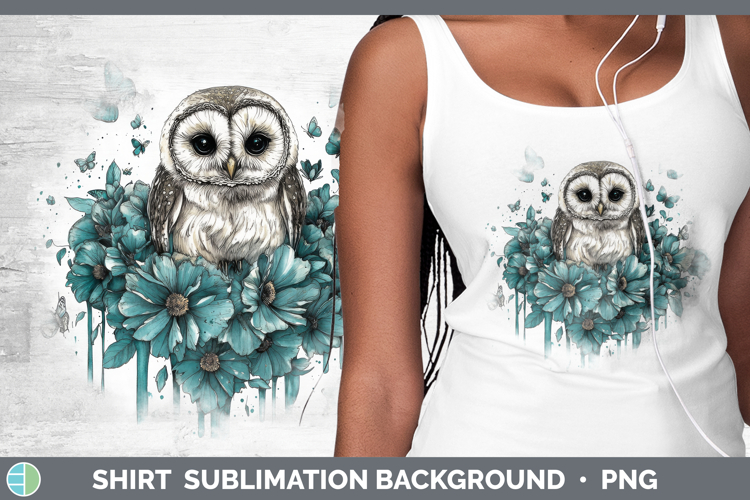 Owl Shirt Animals Teal Drips Sublimation Background Designs