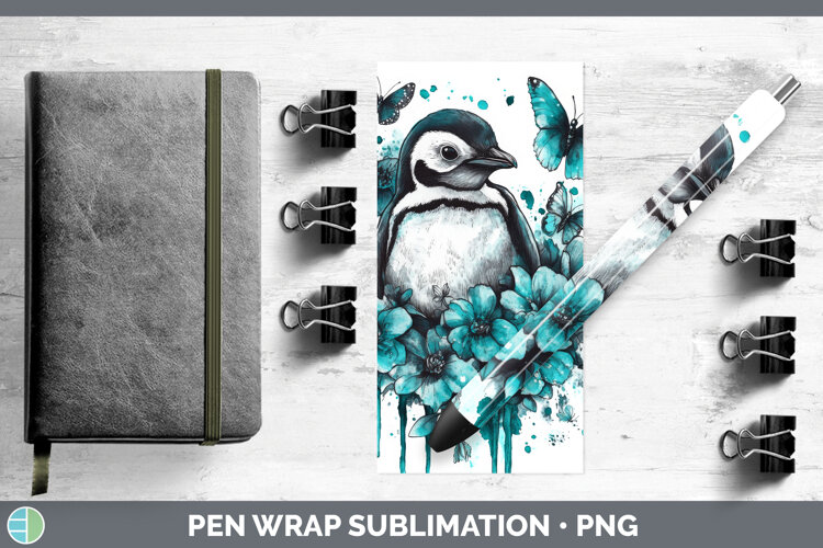 GorgeousAnimals Teal Drips Pen Wrap design.