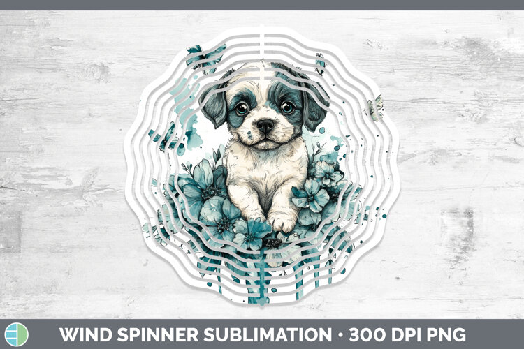 GorgeousAnimals Teal Drips Wind Spinner design.