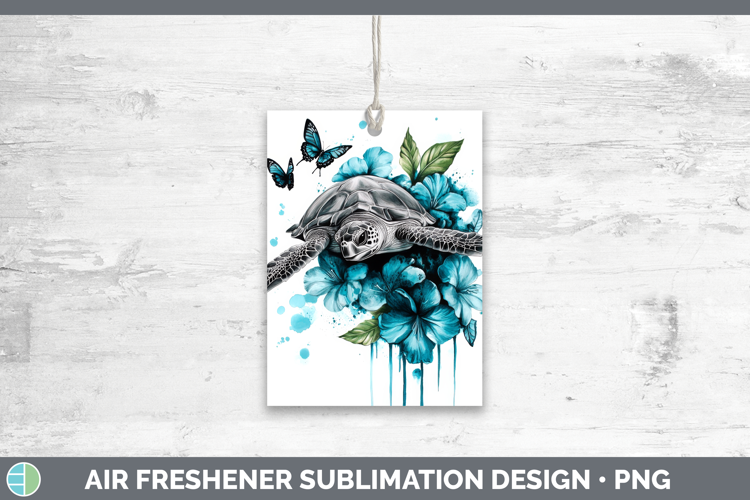 Sea Turtle Air Freshener Animals Teal Drips Sublimation Car