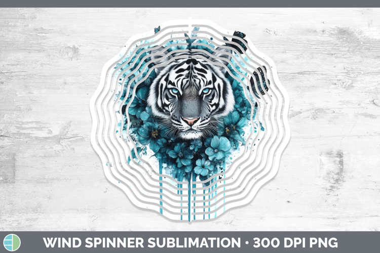 Tiger Wind Spinner Animals Teal Drips Sublimation Spinner De