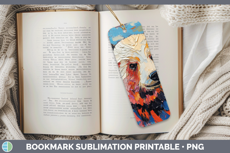 Animals Thick Paint Bear Bookmark Sublimation Printable Desi