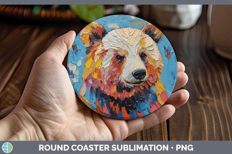 GorgeousAnimals Thick Paint Round Coaster design.