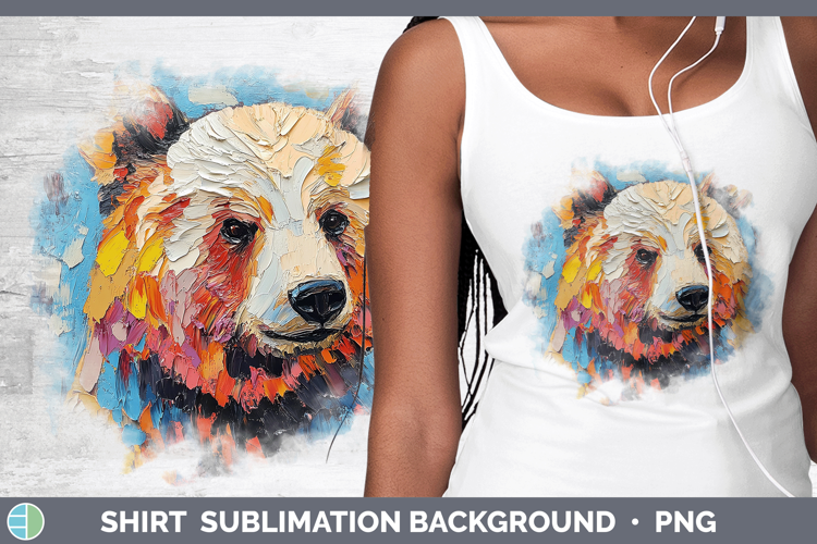 Animals Thick Paint Bear Shirt Sublimation Sublimation Backg